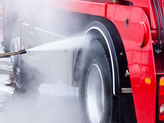 Truck tyre washing